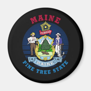 MAINE GRÄS TRÄD STATLIG FLAGGA MAGNET