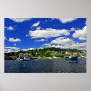 Maine Harbor i sommaren Poster