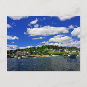 Maine Harbor i sommaren Vykort