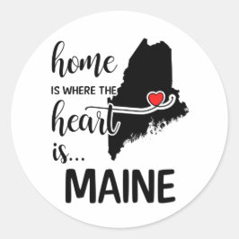 Maine hem är där hjärtat finns runt klistermärke