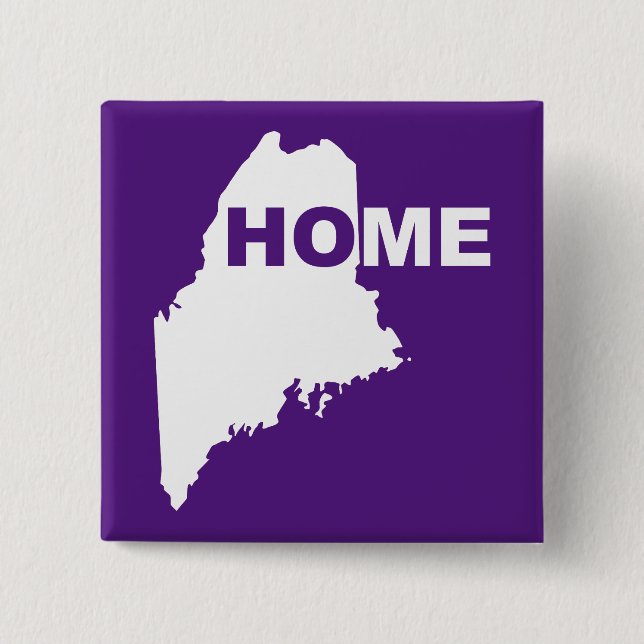 Maine Hemmet Borta Från Stat Knapp Badge Pin (Framsida)