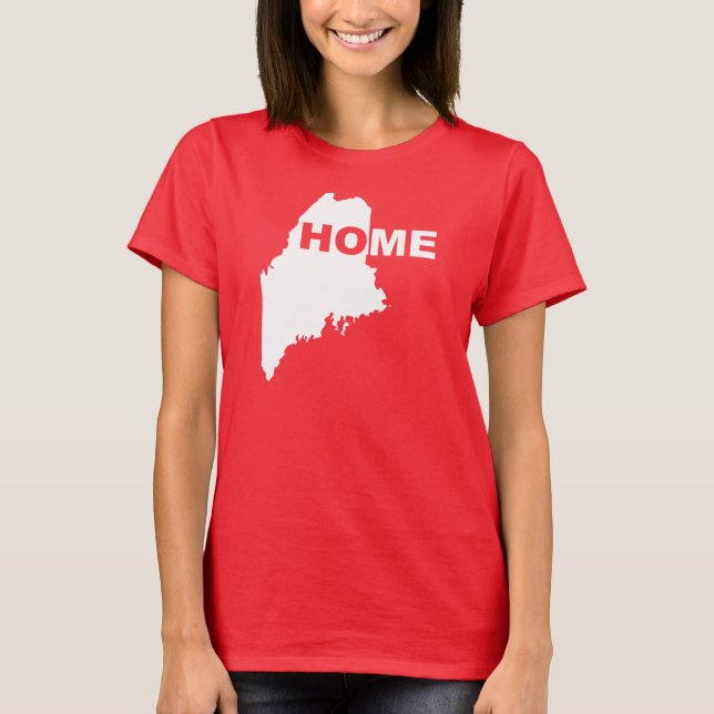 Maine Hemmet Borta Från Stat T-Shirt Tees (Framsida)