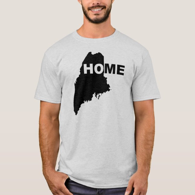 Maine Hemmet Borta Från Stat T-Shirt Tees (Framsida)
