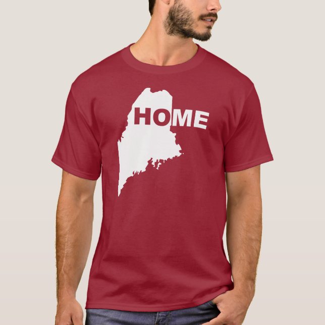 Maine Hemmet Borta Från Stat T-Shirt Tees (Framsida)
