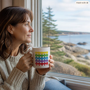 Maine Hjärtas Färgglada Hjärtform för Mainers Kaffemugg