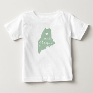Maine Home Grown   Redigerbar Färg-stat Karta T Shirt