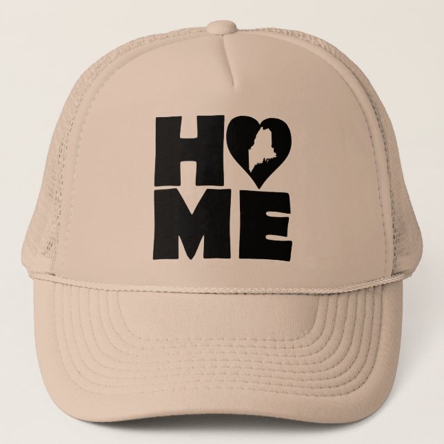 Maine Home Heart State Basebollkåpa Truckerhatt Keps (Framsida)