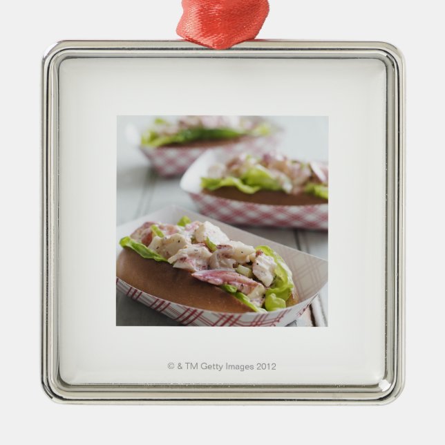 Maine hummerrulle julgransprydnad metall (Framsidan)