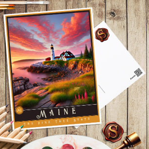 Maine   Hyperrealistisk vykort från delstaten