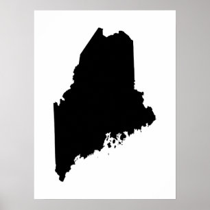 Maine i svart och vitt poster