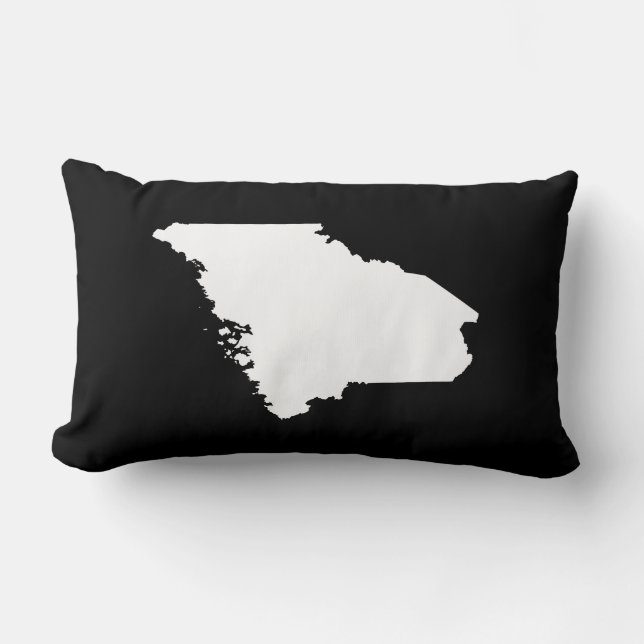 Maine i vitt och svart lumbarkudde (Framsida)