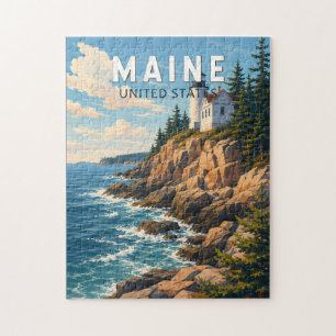 Maine Illustration Resa Konst Vintage Pussel