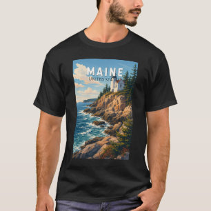 Maine Illustration Resa Konst Vintage T Shirt
