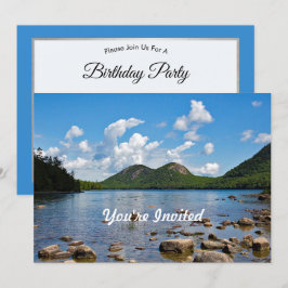 Maine Jordan Pond Photo Birthday Inbjudningar