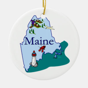 Maine julgranprydnad julgransprydnad keramik
