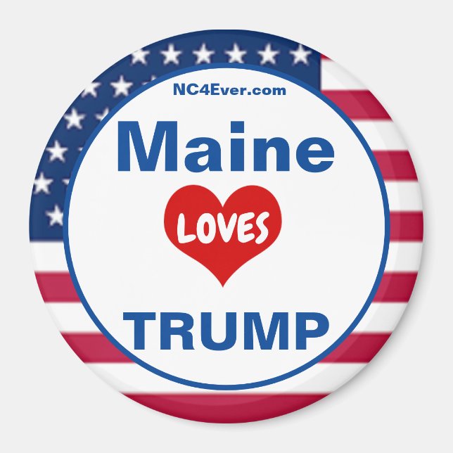 Maine KÄRLEK TRUMP Patriotic Fridge Magnet (Framsidan)