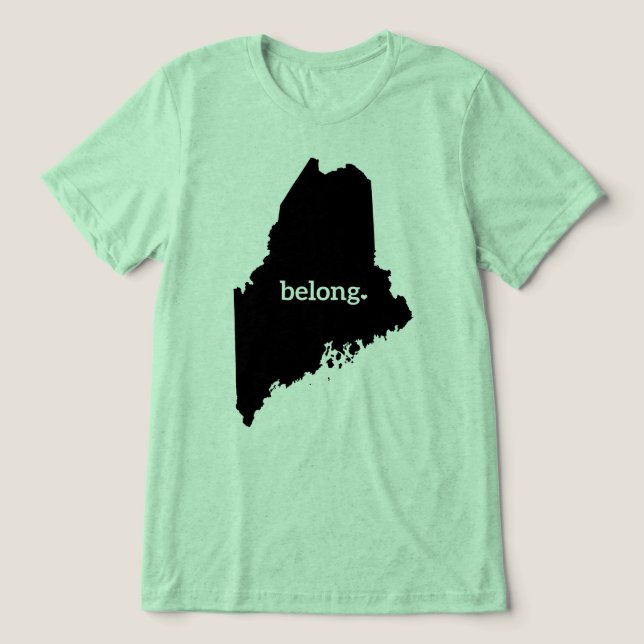 Maine Karta Belong, statsprioritet T Shirt (Design Framsida)