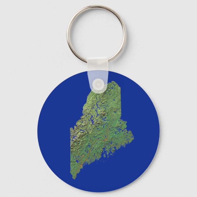 Maine Karta Keychain Nyckelring (Framsida)