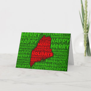 Maine Karta Ord art-julkort, Helgdag Helgkort