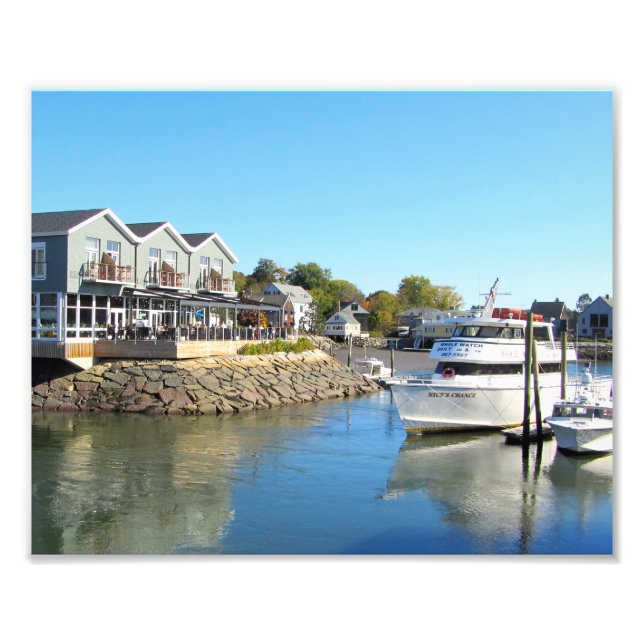Maine Kennebunkport Boat Photo Fototryck (Framsidan)