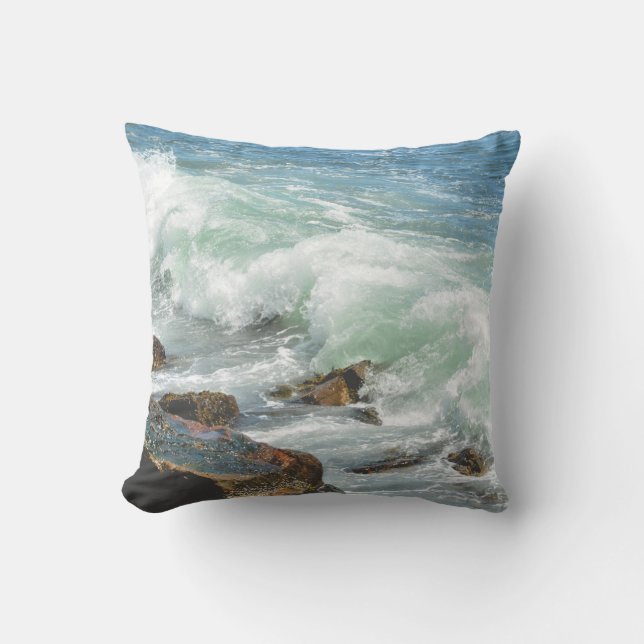 Maine Kusten Acadia Ocean Vågar Kudde (Framsida)