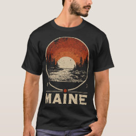 Maine Ligcape Japansk Red Sol Travel Art T Shirt