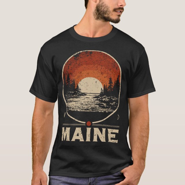 Maine Ligcape Japansk Red Sol Travel Art T Shirt (Framsida)