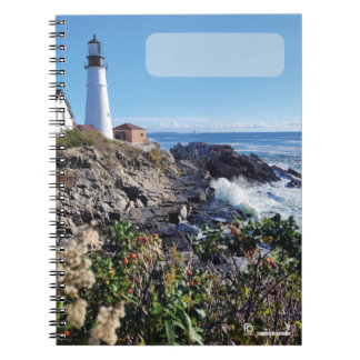 Maine Lighthouse Cover 80pg Spiral Journal Anteckningsbok