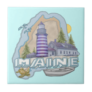 Maine Lighthouse Kakelplatta