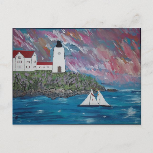 Maine Lighthouse Painting Vykort (Framsida)