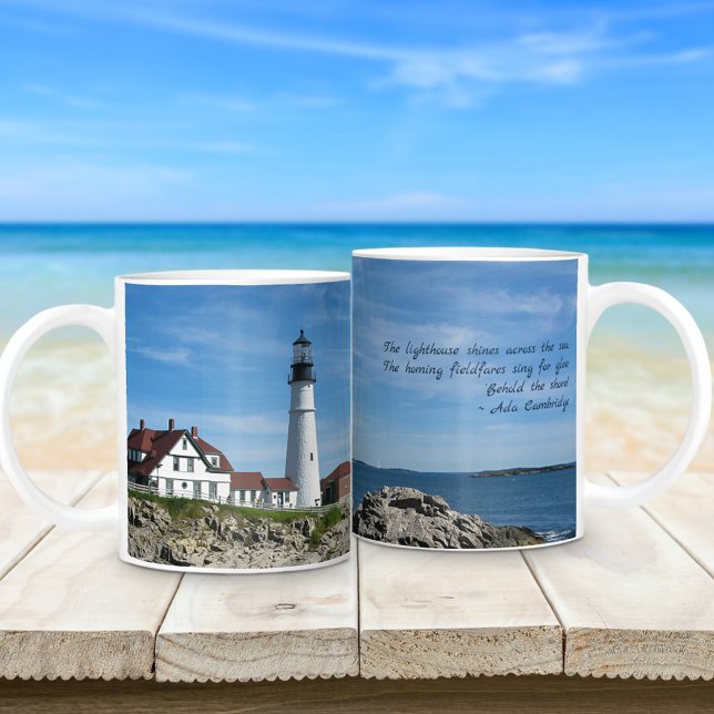 Maine Lighthouse Portland Head med Verse Kaffemugg (Skapare uppladdad)