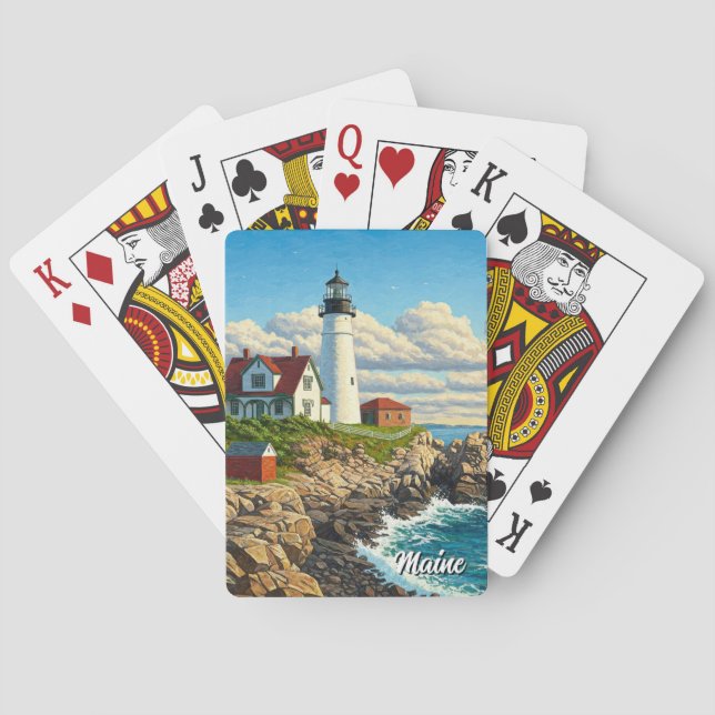 Maine Lighthouse Travel Casinokort (Baksidan)