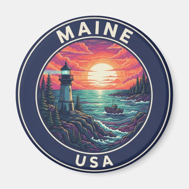Maine Lighthouse Travel Magnet (Framsidan)