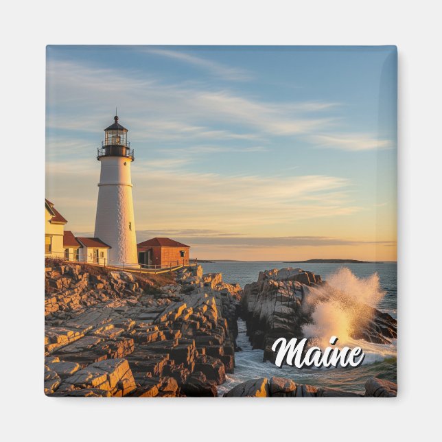 Maine Lighthouse Travel Magnet (Framsidan)