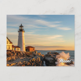 Maine Lighthouse Travel Vykort