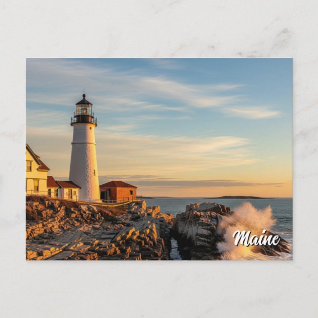 Maine Lighthouse Travel Vykort (Framsida)