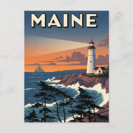 Maine Lighthouse Travel Vykort
