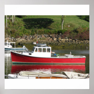 Maine Lobster Boat Poster