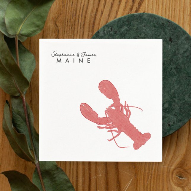 Maine Lobster bröllop Cocktail napkin Pappersservett (Skapare uppladdad)