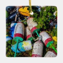 Maine Lobster Buoys Julgransprydnad Keramik