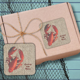 Maine Lobster Coastal Hälsning Sticker Fyrkantigt Klistermärke