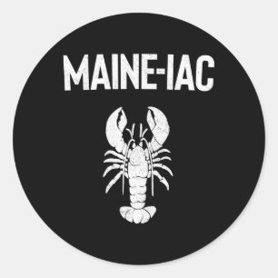 Maine Lobster Crazy Lobster Eating Fishing Maine Runt Klistermärke