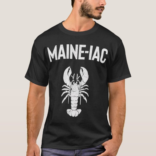 Maine Lobster Crazy Lobster Eating Fishing Maine T Shirt (Framsida)
