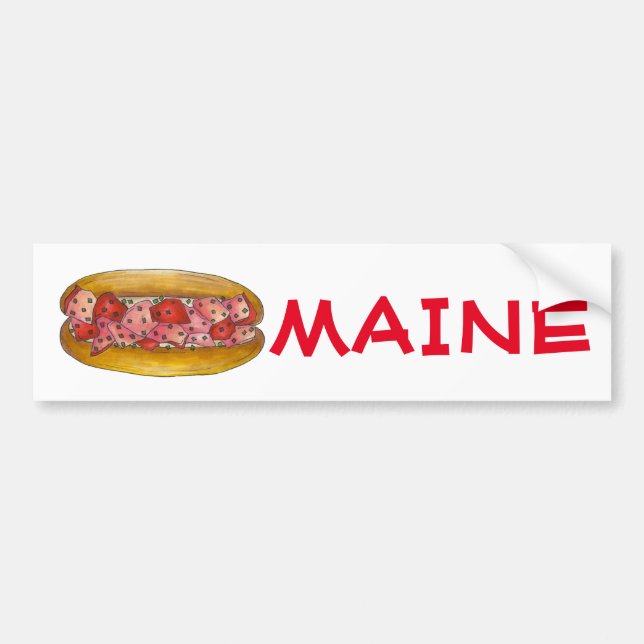 Maine Lobster Roll Sandwich Bumper Sticker Bildekal (Framsidan)