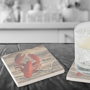 Maine Lobster Stone Underlägg med fisknät