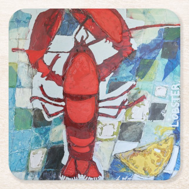 Maine Lobster Underlägg Papper Kvadrat (Framsidan)