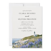 Maine Lupine Lighthouse Kustvattenfärg Bröllop