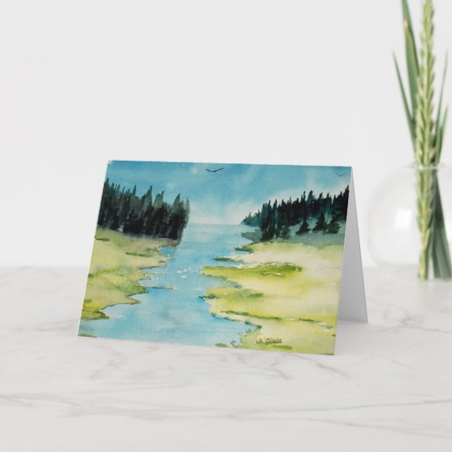 Maine målning noterar på kortet kort (Framsida)