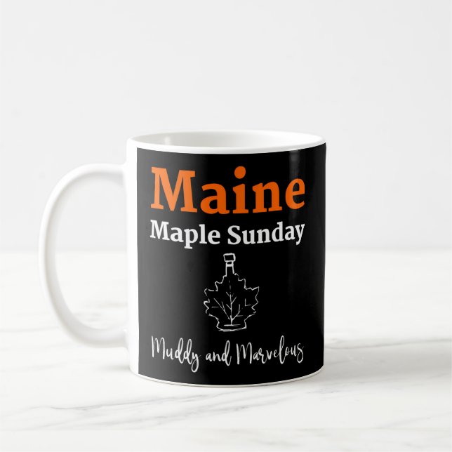 Maine Maple Söndag Muddy Sugar House Maple Löv Sy Kaffemugg (Vänster)