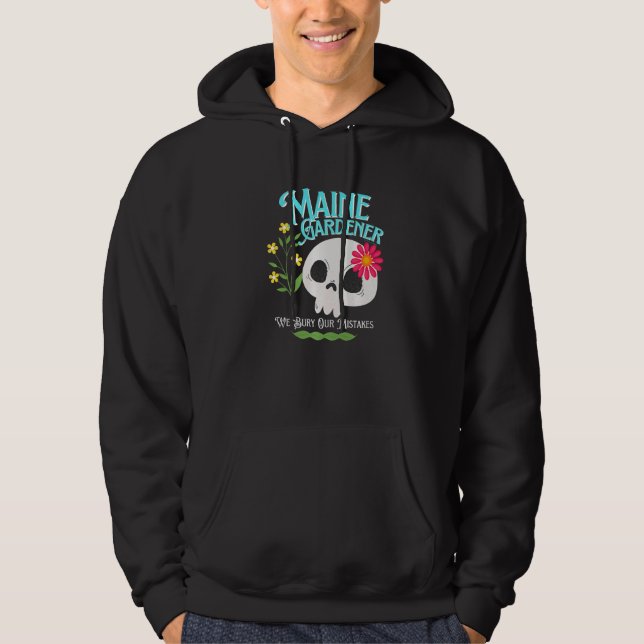 Maine Me State Rebellious Gardener Cute Skull Flow Hoodie (Framsida)